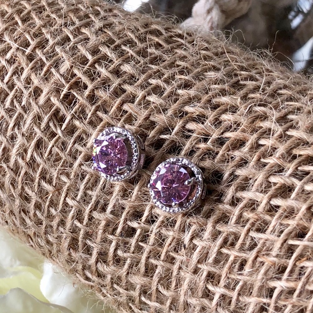 🌼2/$30🌼White Gold Pink Topaz Studs